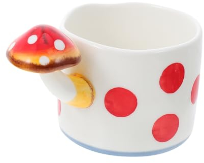 Cabilock Mushroom Shape Ceramic Coffee Cup Creative Water Mug for Home and Office Use for and Special Occasions Smooth Design for Comfortable Drinking