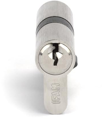 IFAM Cilindro Puertas Start-S, 30x30mm, Leva 15mm, Bombín Cerradura de Seguridad con 6 Pitones de Acero, Incluye 3 Llaves de Serreta, Sistema Antiganzúa y Antitaladro, Perfil Europeo, Acabado Níquel