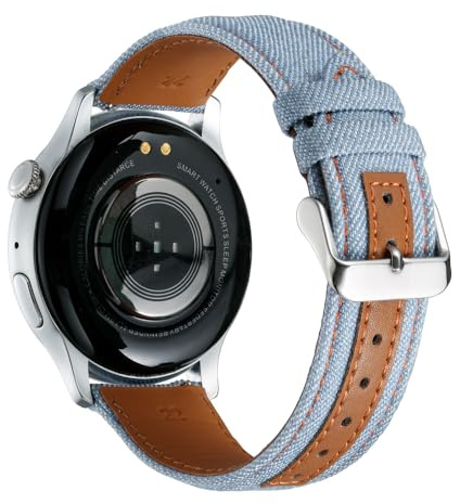 Triblanc Denim-Leinen-Uhrenarmbänder, 18 mm, 20 mm, 22 mm, Schnellverschluss, personalisierbar, Smartwatch-Stil, Ersatzarmband für Damen und Herren, 22 mm