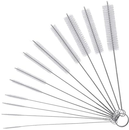 Kleine Reinigungsbürste Für Kaffeevollautomat,Pfeifenreiniger Bürste,Strohhalm Bürste Set,Flaschenbürste Dünn,Milchschlauchbürste (Transparent-12Pack)