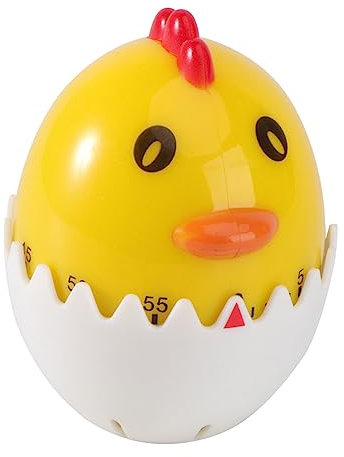 TOPBATHY Cartoon Mechanical Timer Eggshell Chicken Shaped Kitchen Baking Timer for Cooking Learning Reminder for Student