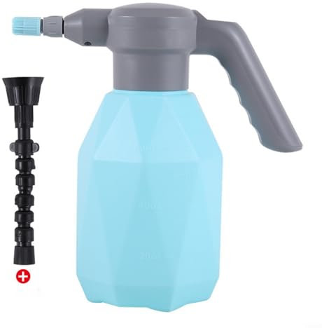 Práctico pulverizador eléctrico para limpieza de plantas, coches y hogar, tanque de agua de 2 litros (azul)