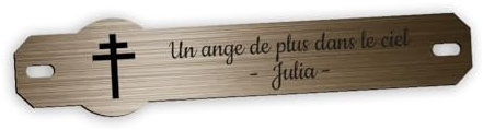 Inter de Placa funeraria grabada personalizable, diseño de cruz lorena, tamaño: 14 x 3 cm, color bronce