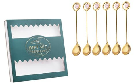 PHENOFICE Cucharas De Caja De Acero Inoxidable Cucharas De Postre Ideal Para Mezclar y De