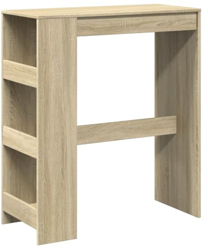 vidaXL Table de Bar avec étagères chêne Sonoma Bois d'ingénierie