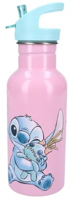 My sweety pop Vattenflaska för barn, rostfritt stål, barnkammare, skola, semester, måltid, 22 cm, 500 ml, vätskeintag, presentidé, flaska, Stitch, rosa/blå
