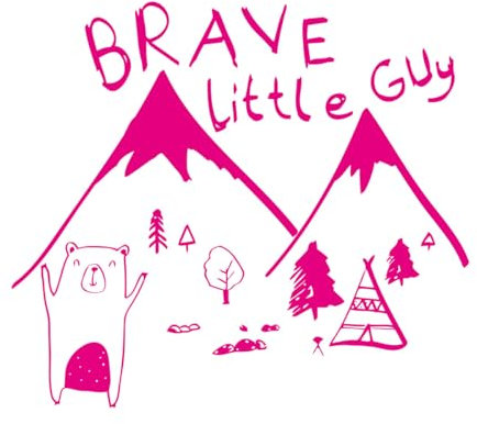Abenteuer Wandtattoo Berg Wandaufkleber Kinderzimmer Dekor Wald Kunst Wandbild für Kinder Schlafzimmer Wand Bär Jungen Zimmer Dekor-L-74x84cm-Rose Red