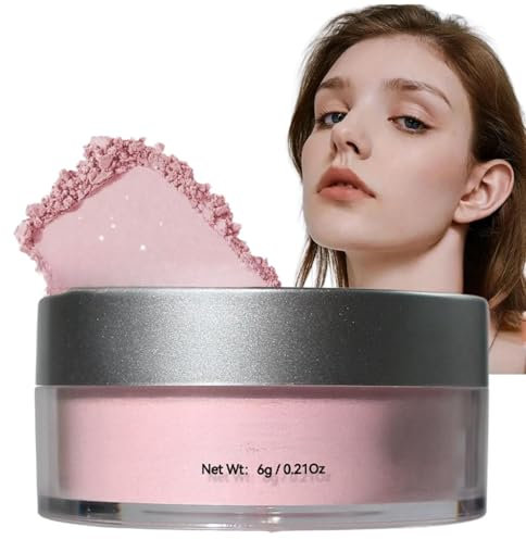 Translucent Setting Powder - Prime & Stay Finishing Powder for Women, Natural Matte Compact, Oil-Control & Lightweight Loose Face Powder (Pink)