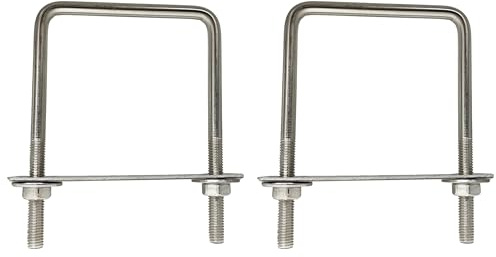 duoyif U-Schrauben Vierkant M8 80mmx120mm U-Bolzen Quadratische Edelstahl | Innerer Durchmesser 80mm, U-Bügel U Bolzen Bügelbolzen Mit Mutter Rahmenplatte, U Bügelschraube FüR Rohr Befestigung