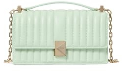 Kate Spade New York Women's Deco Flap Chain Crossbody Shoulder Strap, Quilted Ice Pistachio, Small