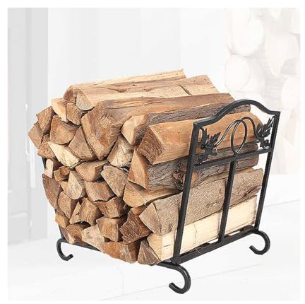 HBOOMOEM Portalegna Metallo，Rack Di Legna Da Ardere，Legnaia Da Esterno In Metallo，Perfetto Per Caminetti,Mensole Decorative In Legno Per Uso Interno Ed Esterno.