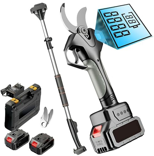 CIELOBLOEN Tijeras Eléctricas Portátiles 40mm y Podadora Profesional Inalámbrica 21V con Batería 2000mAh Recargable, Ideal para Olivos, Viñedos y Jardinería 2batteries