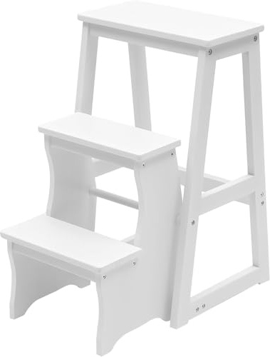 Scaletta pieghevole con design multifunzionale per cucina e biblioteca