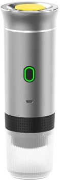 YQVEOT Portable Coffee Machine, Portable Espresso Maker Multi-function 3 In 1 Portable Mini Espresso Handheld Capsule Coffee Machine Cold Hot Brewing Cafe(Silver)