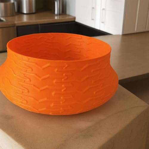 3D Printed Decorative Ovnii Bowl – Modern Translucent PLA Centerpiece for Home Decor, Living Room, Kitchen & Table Display | Lightweight Decorative Bowl Gift (Orange)