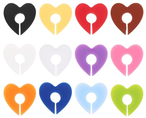 TOYANDONA Etichette Identificative Riutilizzabili in Silicone a Forma di Cuore 12 Segnabicchieri Morbidi e Resistenti al Calore per Calici da Vino per Bar e Casa