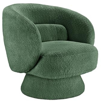 Riess Ambiente Sessel Bossa NOVA - 76cm - moosgrün - Bouclé drehbar | Montiert geliefert, hochwertiger Rundumbezug, Schaumstoffpolsterung, integriertes Sitzkissen