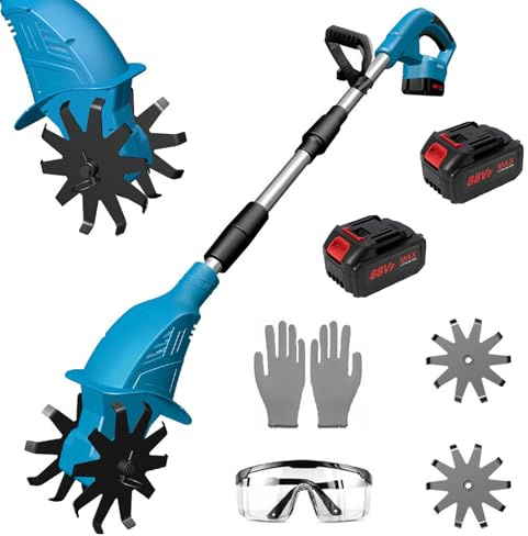 Motoculteur sans Fil pour Batterie Makita 18 V, motoculteur électrique de 300 W pour Le Travail du Sol et Le Jardinage, Largeur de Travail de 10 cm et Profondeur de Travail de 15 cm, 360 TR/Min