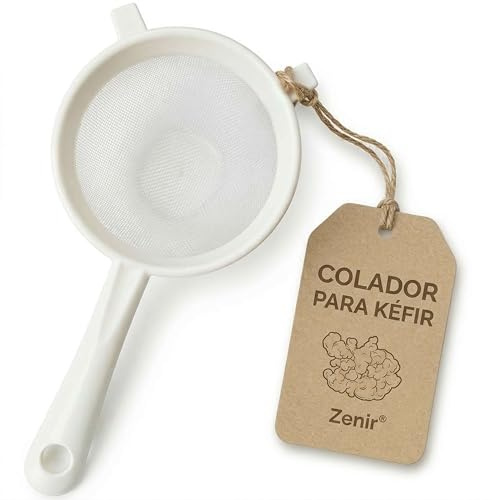 Zenir Colador Kefir Plastico Compatible con Kefir De Leche y Kefir de Agua | Colador Plastico Para Kefir Para Preparar Kéfir Casero | Kefir kit. 16cm de Diametro