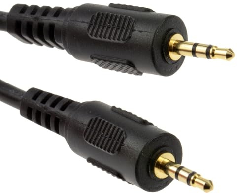 kenable 2.5mm Stereo Jack to 2.5mm Jack Audio Cable Lead Gold Plated Connectors Black 5m