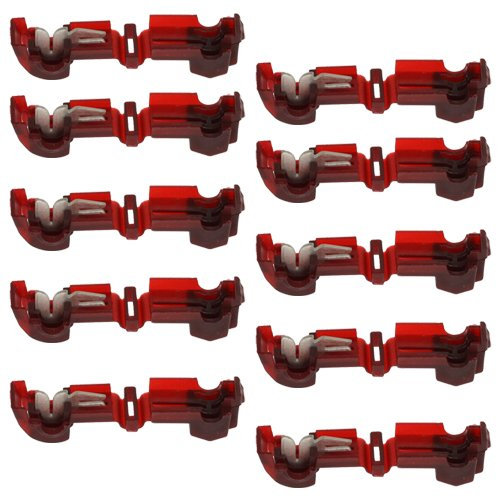 10 Stück T-Abzweigverbinder/Schnellverbinder/Stromdieb rot 0,5-1,5qmm