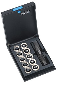 VÖLKEL Gewinde-Reparatur-Satz Lambdasondengewinde M18 x 1,5 | 10B | HexTap LS + LSN | 10 LS Gewindebuchsen aus rostfreiem Stahl | Kunststoff-Kassette