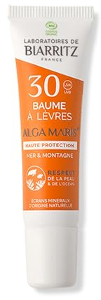 Laboratoires de Biarritz Baume à Lèvres Mer et Montagne SPF30 15 ml | Protège les Lèvres Sensibles et Exposées, Certifié Bio, Fabriqué en France