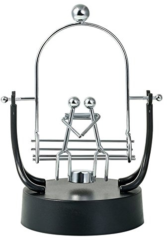 PROW® Metal Statue The Couple Swings Model Battery Powered Permanent Dynamic Newton Pendulum Perpetual Balancing for Valentines Day Gift