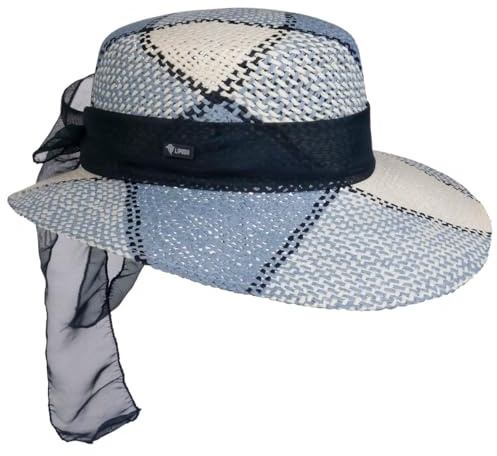 Lipodo CHAPEAUSHOP Chapeau Regency de Paille avec Bande en Tissu Fabrique en Italie Femme Printemps Ete