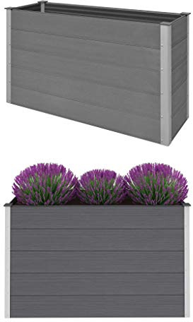 vidaXL Pflanzkasten WPC Alu 150x50x91cm Hochbeet Blumenkasten Pflanzkübel