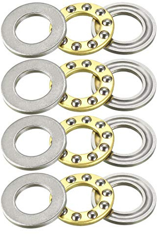 sourcing map 4 Stück F10-18M Axialkugellager 10 mm x 18 mm x 5,5 mm | Chromstahl Einzelrichtung