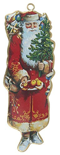 IB Laursen - Christbaumschmuck - Weihnachtsmann mit Obst in der Hand - Metall - 16,5 x 4,7 cm