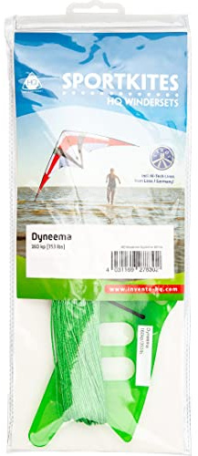 HQ Design ideale Leinen für Lenkdrachen Dyneema Winderset Hi-tech Dyneema-Leinen auf Winder extrem dünne leichte dehnungsarme Fasern Made in Germany div. Stärken und Längen (160kp (grün), 2X 30m)