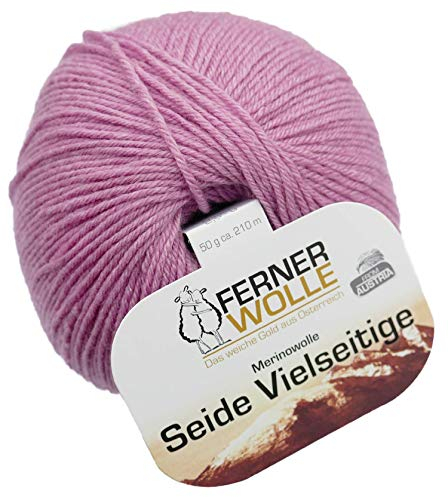 Ferner Wolle Merinowolle Seide Vielseitige V907, 50g weiche Premium Sockenwolle mit Seide und Merino zum Stricken & Häkeln