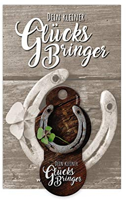 TRIGGI® der Einkaufswagenauslöser – abziehbarer Einkaufswagenchip, Schlüsselanhänger Dein Kleiner Glücksbringer Motiv Hufeisen