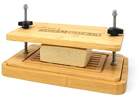 joeji's Kitchen Tofu Presse - Bambus Holz Tofupresse Mit Unterboden - Tofu-Sieb und Abtropfschale - Tofu Press - Verbessern Sie Textur und Geschmack