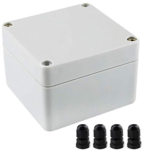 Youmile Electronic Project Box 83 x 81 x 56 mm IP65 Boîtier de jonction en plastique ABS étanche pour jonction extérieure avec presse-étoupe 4PCS PG7