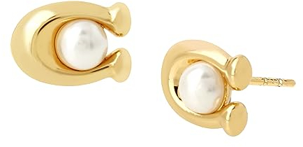 COACH Pearl C Stud Earrings, One Size,