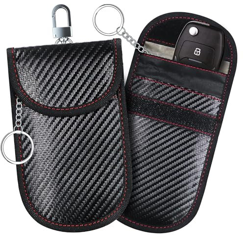 Srechee Faraday Pouch for Car Keys, 2PCS Car Key Signal Blocker Pouch, Faraday Bag for Keyless Fob Protector Car RFID Blocking Cases Anti Theft Anti-Tracking Hacking & Pouches Wallets Case Cover