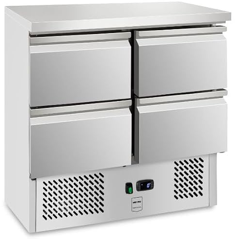 METRO Professional Kühltisch GDS3600, 90 x 70 x 88 cm, 97 L, 4 Schubladen, Silber