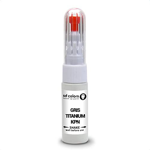 SD COLORS GRIS Titanium KPN Kit de réparation de stylo de retouche de peinture 20 ML avec code couleur KPN GRIS TITANIUM