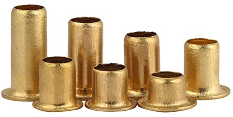 M3 Brass Eyelet Hollow Tubular Rivets Through Nuts Kit for Cloth Doll Card Paper DIY Length 3-10mm-M3 x 9mm,150Pcs