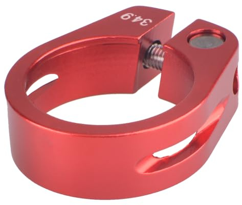 TRIWONDER Fahrrad Sattelkloben 25,4/28,6/31,8/34,9 mm, Sattelklemme Schnellspanner Sattelstütze Sattelstützenklemme für MTB und Rennrad (Rot- 34.9mm)