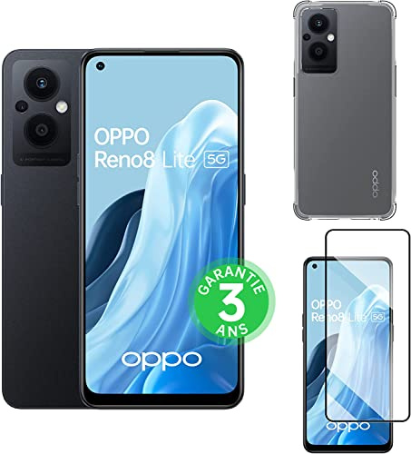 OPPO Reno 8 Lite - Smartphone 5G - 8GB RAM + 128GB - Triple Sensor de Fotos 64MP, Frontal 32MP - Pantalla AMOLED 60Hz 6.43 - Batería 4500mAh + Carga Rápida 33W - Negro Cósmico