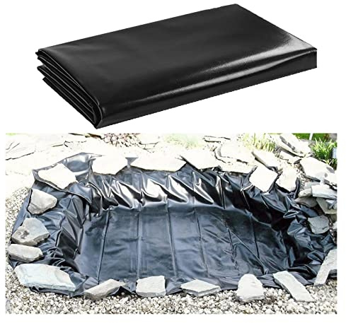 UHEKC Hochwertige PVC Teichfolie 0.2mm Stärke Gartenteich Teichplane, Fisch und Pflanzenfreundlich Outdoor, Schwimmteich, Customizable (Color : Black, Size : 4x4m)