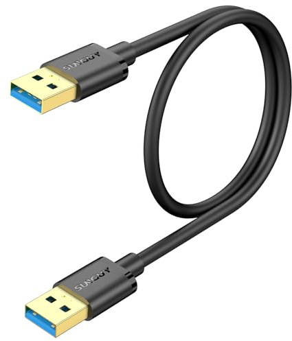 SUNGUY USB 3.0 Kabel Kurz, 0.5M USB A Stecker auf A Stecker Kabel, Übertragungsraten bis zu 5Gbit/s, Typ A zu Typ A Kable Kompatibel mit Drucker, Modems, Festplatten