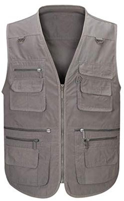 Angelweste Herren Damen Casual Outdoor Multi-Pocket Angeln Foto Journalist Jagdweste, Übergröße für Outdoor Bachangeln (Farbe: Braun, Größe: 3XL) (Weiß 6XL) (Braun XXL)
