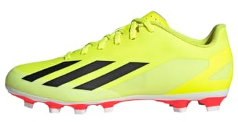adidas Unisex X Crazyfast Club Flexible Ground Boots, Solar Yellow / Core Black / Cloud White, 40 EU