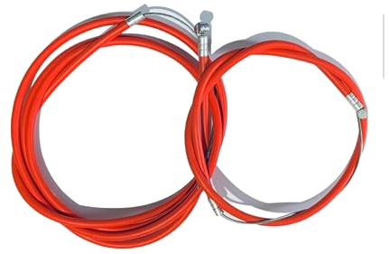 AARNAV Juego de cables de freno rojos delanteros y traseros, cables de freno para bicicleta BMX MTB, exterior e interior, juego completo de cables de freno para bicicleta, cable de freno rojo (juego