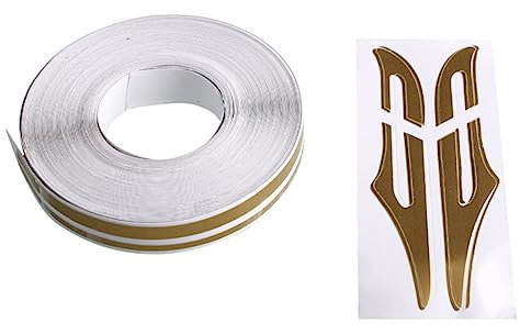 Supvox Auto Seitenaufkleber Selbstklebende Pinstripe Aufkleber Für Fahrzeuge Für Motorräder Boote Wohnmobile Trucks Goldene Farbgestaltung